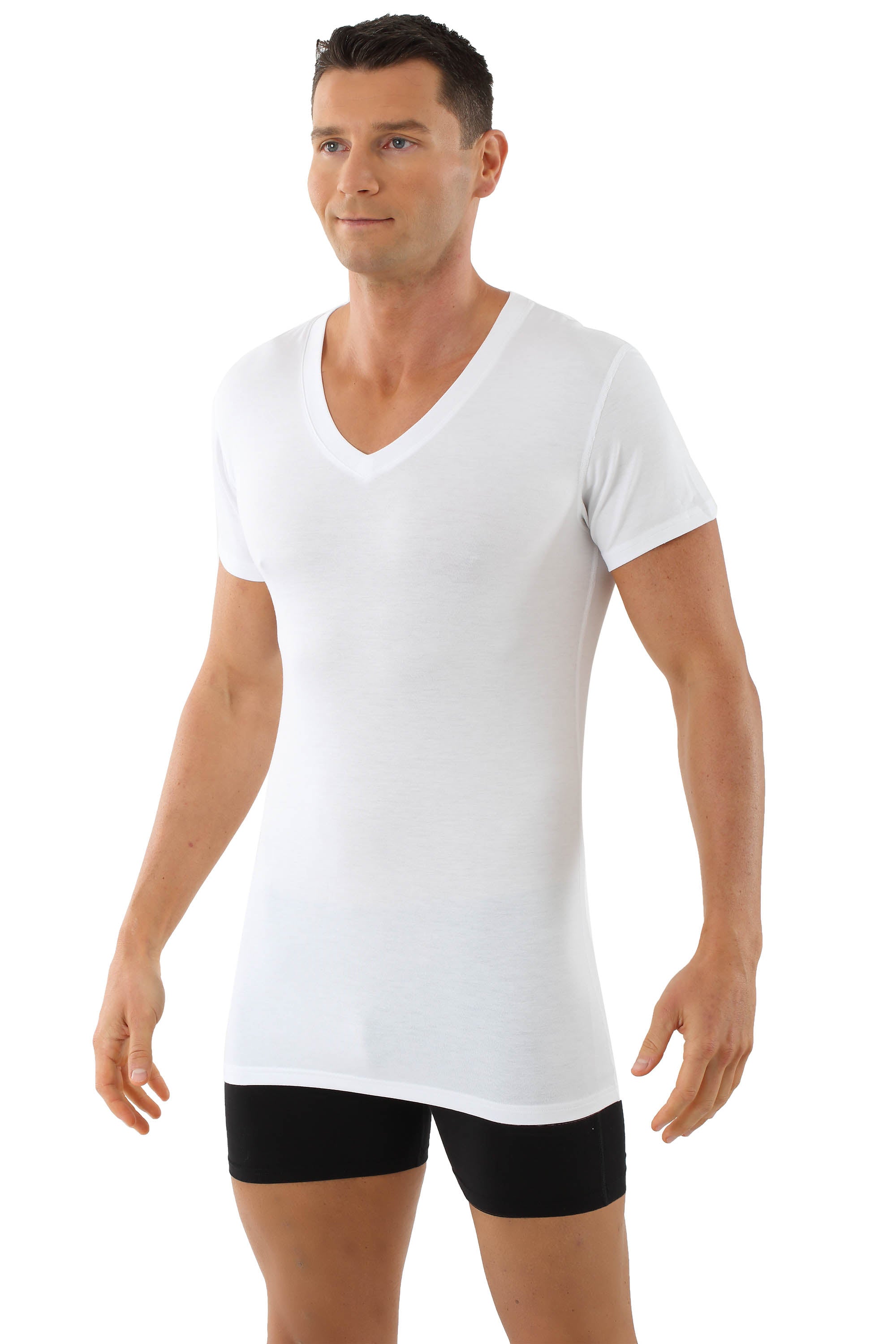 Herren Unterhemd-Light V-Kurzarm Weiss Stuttgart