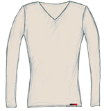 Invisible long-sleeve undershirt nude 