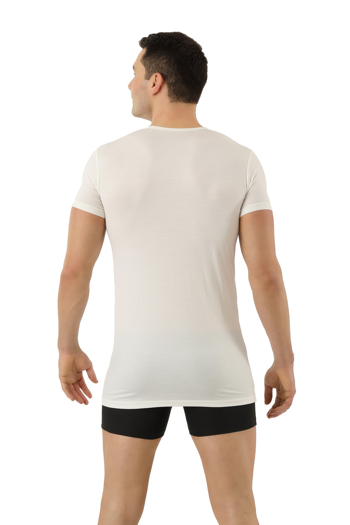 Men's Crew Neck Undershirt Short Sleeve Off-white Performance Merino-TENCEL™ Auckland