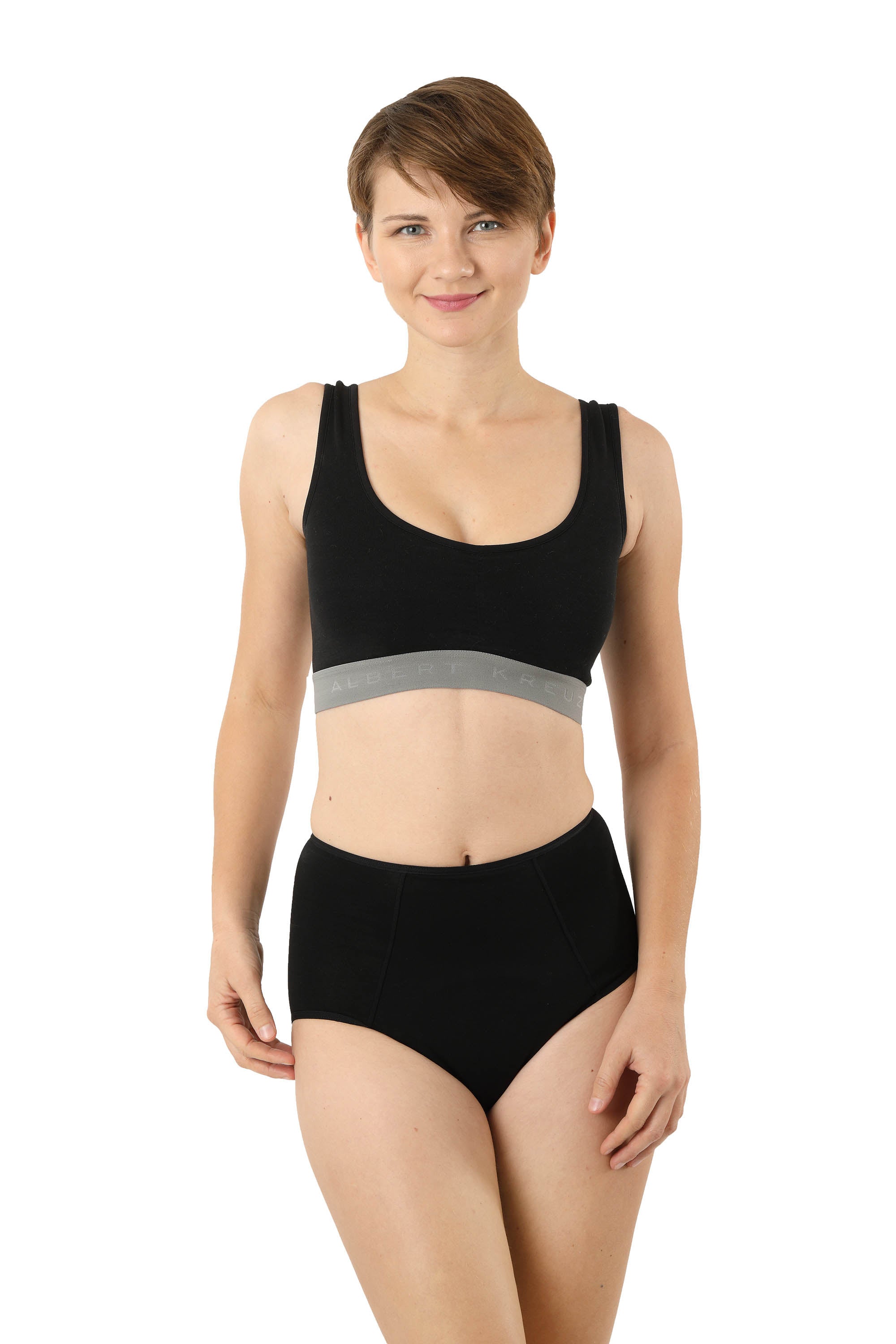 2-Pack  Periodenslip Bio-Baumwolle schwarz High waist