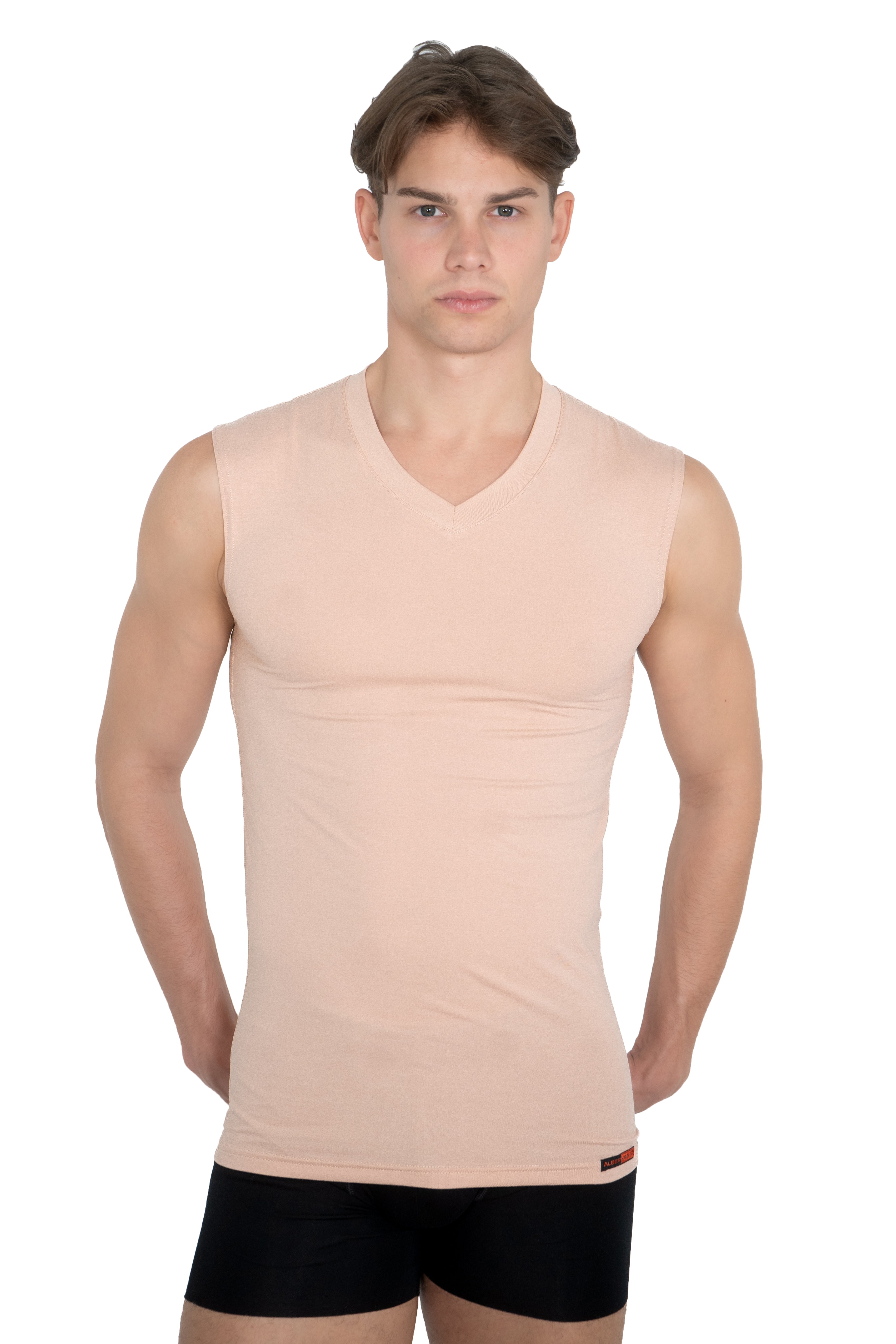 Herren-Unterhemd, Unterzieh-Shirt ohne Arm, Haut-Nude,  Hamburg