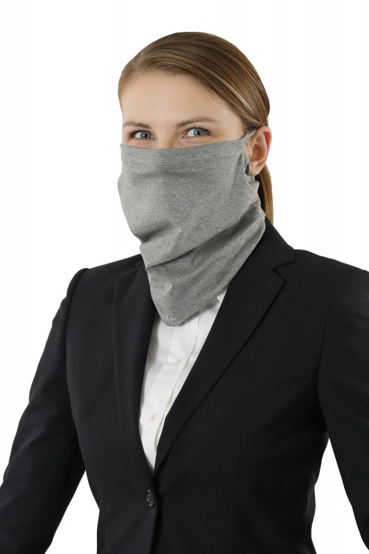 Schlauchschal grau Mund-Nasen-Maske aus Bio-Baumwolle mit Ohrenschlaufe