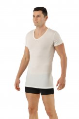 Functional undershirt merino wool-TENCEL™ Lyocell v-neck off-white 