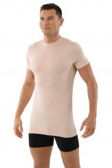 Men's invisible undershirt "Stuttgart light" flat crew neck MicroModal light beige 