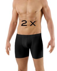 2-Pack Laser cut seamless boxer briefs stretch cotton black 