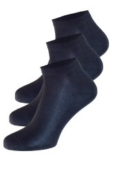 3-Pack extra low cut socks fil d'Ecosse mercerized cotton black 