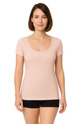 Short-sleeved undershirt 100% organic rib cotton 