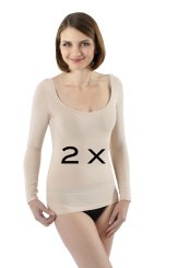 ALBERT KREUZ  Women's camisole tank top with spaghetti straps stretch  cotton beige