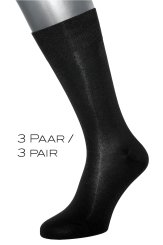 3-Pack premium all season business socks mercerized cotton black 
