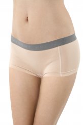 Women's boyshort panty stretch cotton beige 
