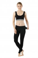 Women's yoga leggings organic stretch cotton black 