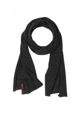 Merino wool-silk scarf for women and men uni anthracite gray 40 x 200 cm (15 x 78 inch) 