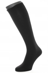 Unisex knee-high compression socks with silver fibers black 