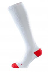 Unisex knee-high compression running socks for athletes white 