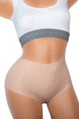 3-Pack Laser cut invisible seamless mid-rise panty briefs stretch cotton beige 