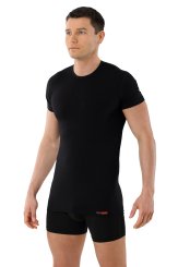Men’s Organic Short-Sleeve Undershirt in Single Jersey – Black 