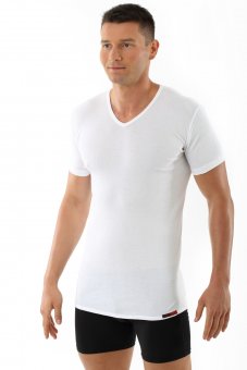 Men's organic cotton business undershirt "Berlin" with v-neck white 