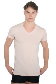 Invisible organic stretch cotton business undershirt v-neck 