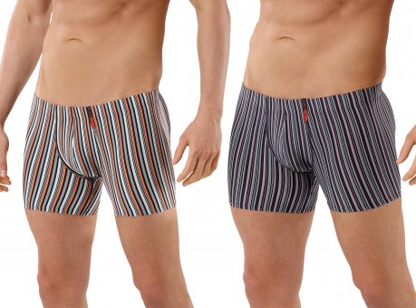 2-Pack Men's microfiber boxer briefs "Sylt" striped - extra long 