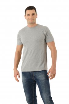 Men's t-shirt with crew neck organic cotton gray 