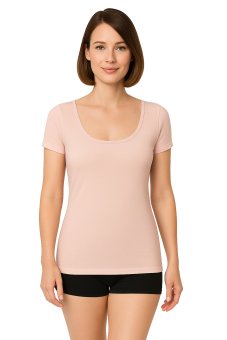 Short-sleeved undershirt 100% organic rib cotton 