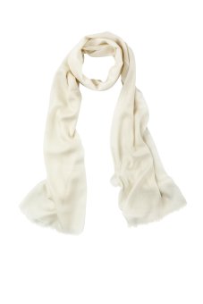 Cashmere scarf for women and men off-white, approx. 200 x 73 cm (78 x 28 inch) 