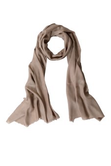 Cashmere scarf for women and men light brown, approx. 200 x 73 cm (78 x 28 inch) 