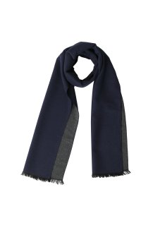 Fine scarf for women and men navy-gray 188 x 31 cm (74 x 12 inch) 