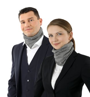 Neck gaiter face cover unisex made of soft organic cotton gray 