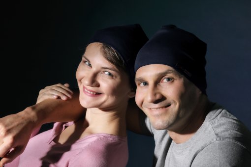 Beanie Hat for men & women organic cotton navy-blue 