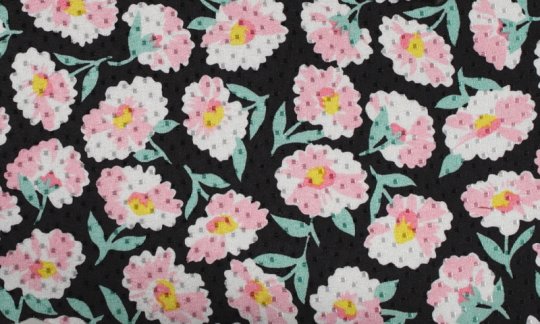 tie yellow, green, black, white, pink - flowers, design 200064 