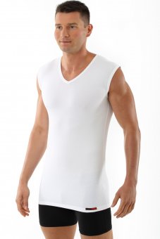 Men's tank top undershirt "Hamburg" v-neck stretch cotton white L