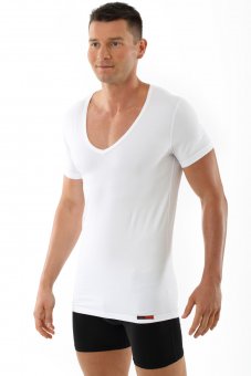 Men's undershirt "Hamburg" deep v-neck stretch cotton white L 