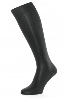 Men's elegant knee-high business socks made of pure silk black black 48-50