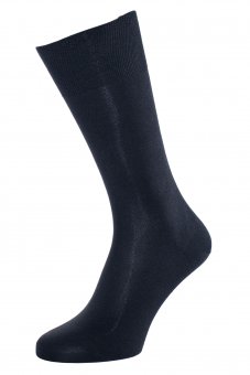 Men's elegant business socks made of pure silk navy-blue 