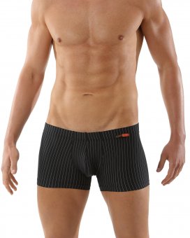 Men's Boxer briefs microfiber black with fine pinstripes 