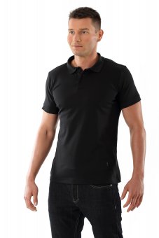 Men's cotton pique polo shirt "Business" black 