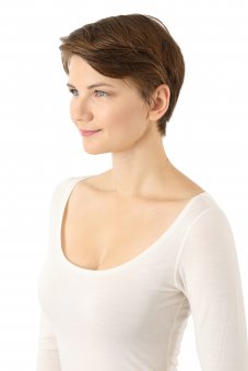 Functional long sleeve undershirt merino wool-TENCEL™ Lyocell deep scoop  neck off-white