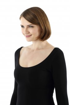 ALBERT KREUZ  Women's long sleeve undershirt with deep scoop neck stretch  cotton black