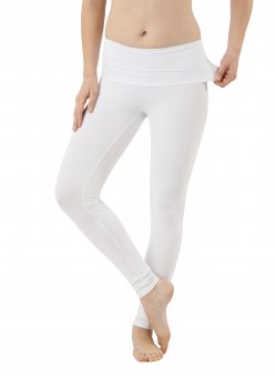 Women's yoga leggings organic stretch cotton white
