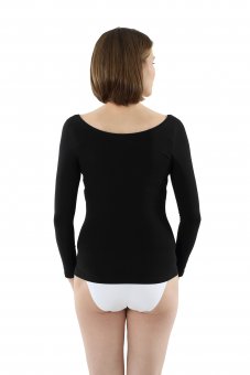 ALBERT KREUZ  Women's long sleeve undershirt with deep scoop neck