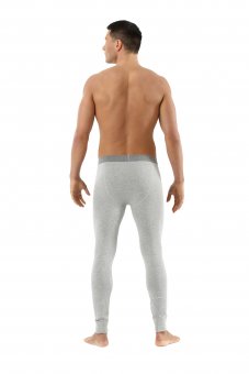 Men's long johns made of organic stretch cotton gray