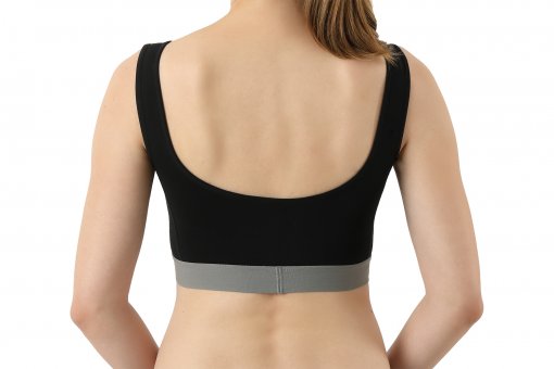 ALBERT KREUZ  Women's slip-on wireless comfort bra organic stretch cotton  black