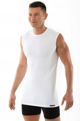 Men's tank top undershirt "Hamburg" crew neck stretch cotton white 
