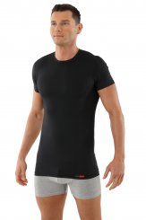 Men's functional business undershirt with crew neck black 