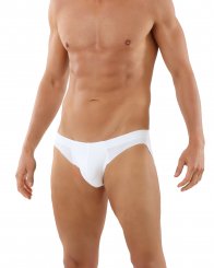 Laser cut invisible seamless briefs stretch cotton white 