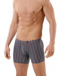 Men's boxer briefs microfiber red-black-gray striped 