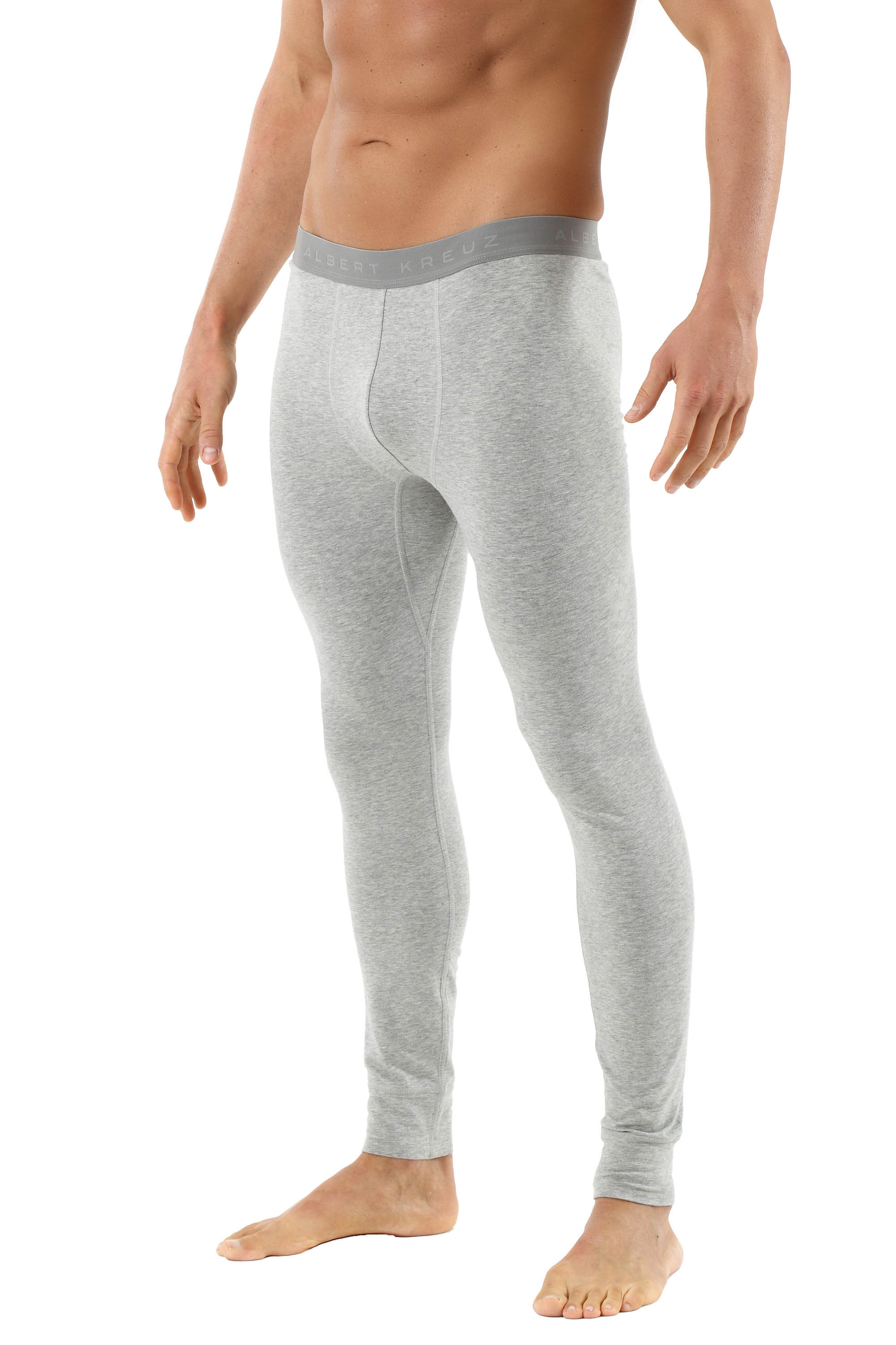 Men's long johns made of organic stretch cotton gray