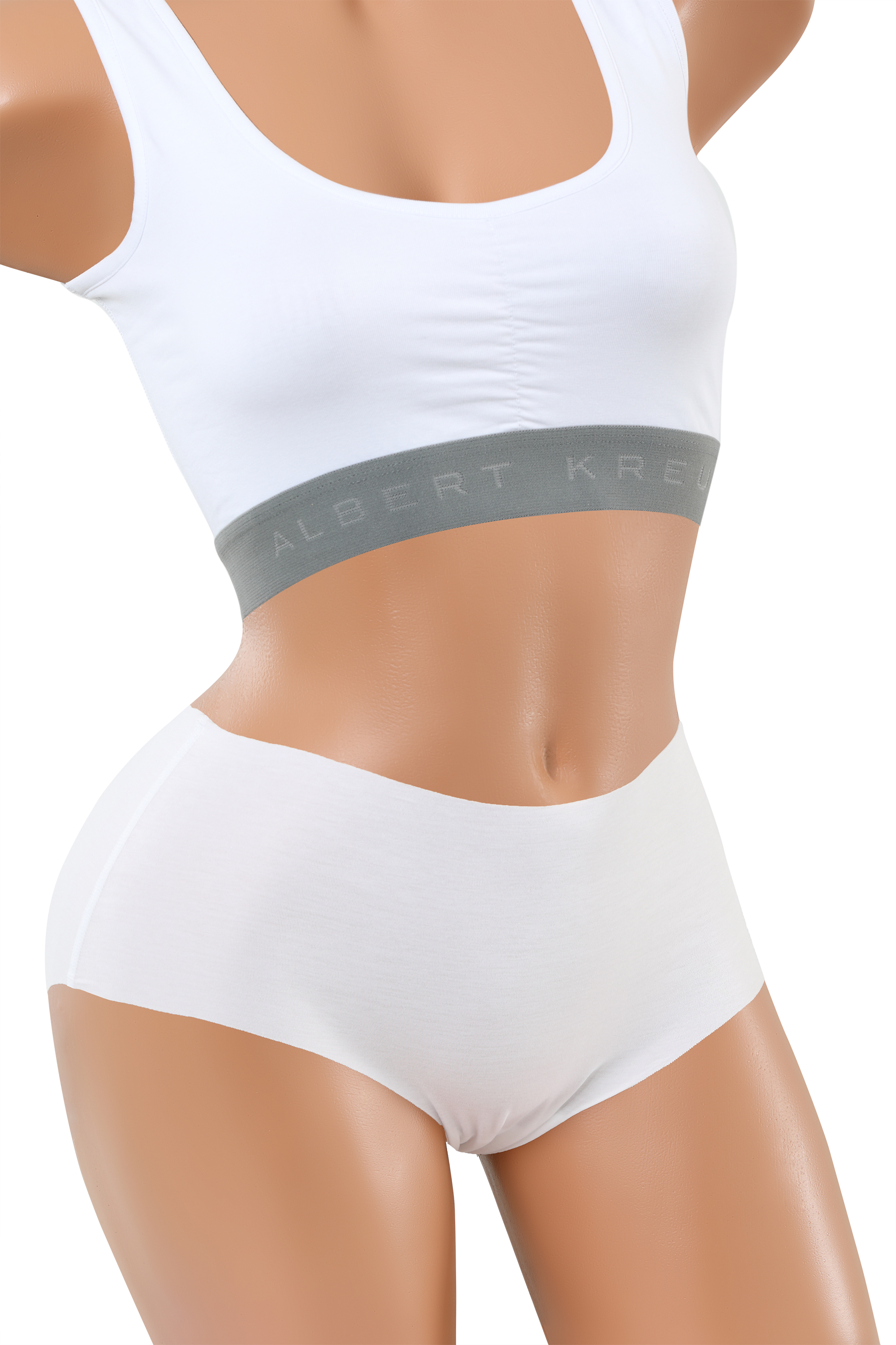 3-Pack Laser cut seamless mid-rise panty briefs stretch cotton white