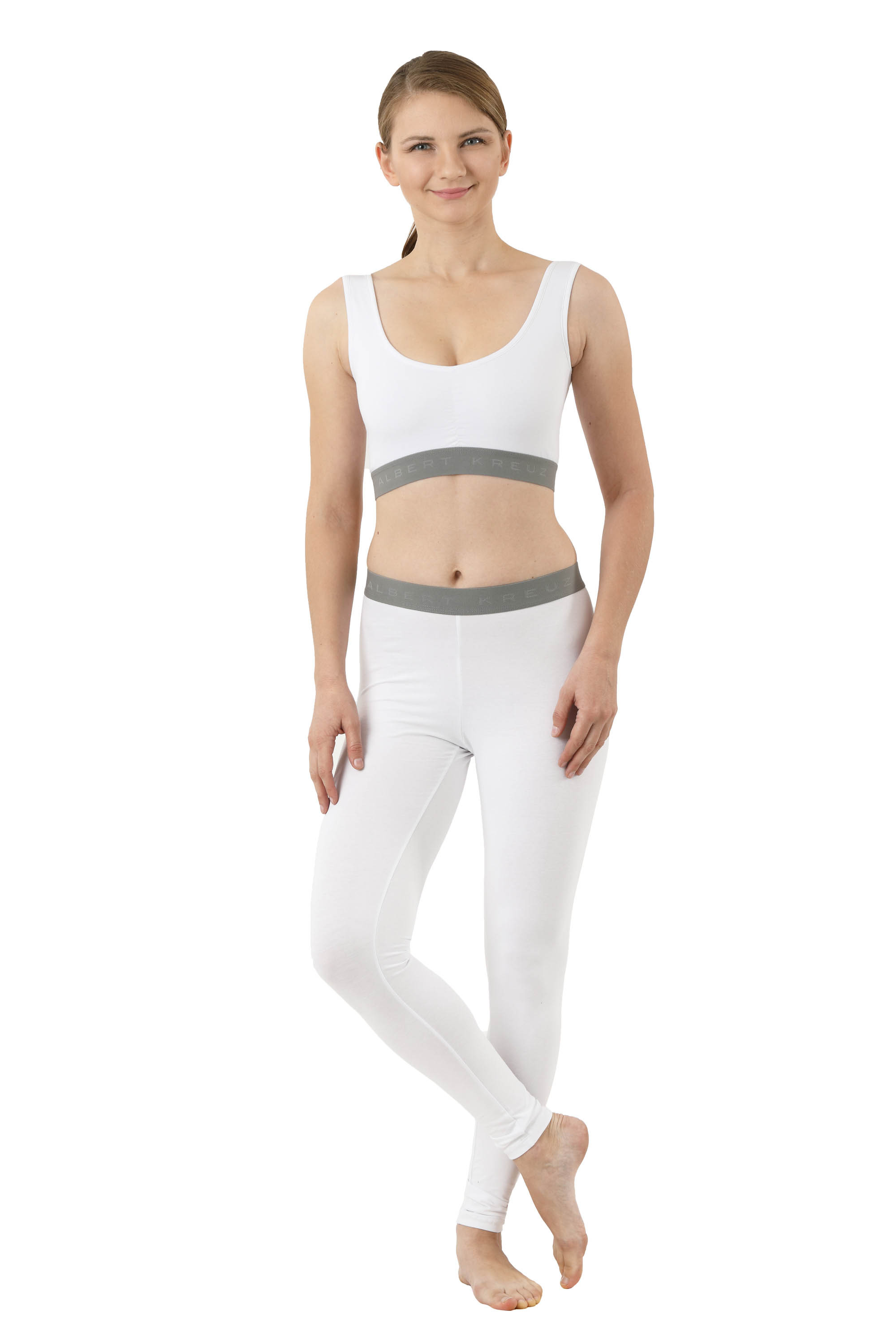 ALBERT KREUZ  Women's leggings organic stretch cotton white